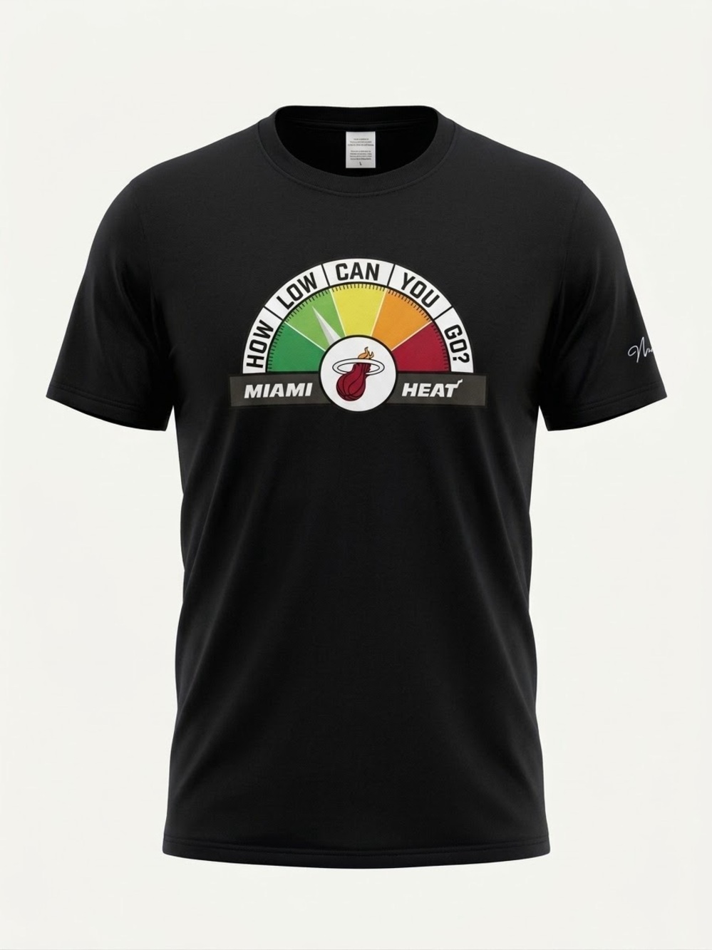 Miami Heat How Low Can You Go Graphic T-Shirt Gildan Heavy Cotton